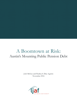 A Boomtown at Risk: Austin`s Mounting Public Pension