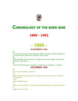 chronology of the boer war 1899 - 1902 - 1899