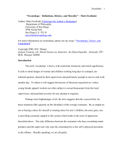 Sweatshops &ndash; Definitions, History, and Morality