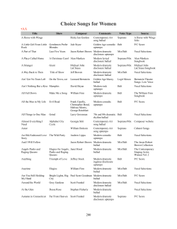 Choice Songs for Women