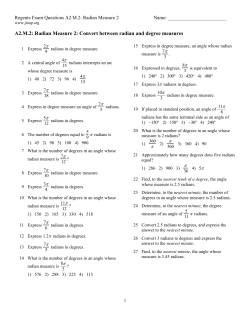 A2.M.2: Radian Measure 2