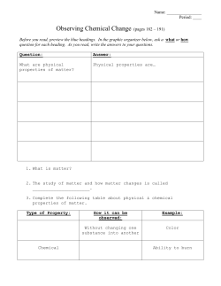 Observing Chemical Change (pages 182 &ndash; 191)