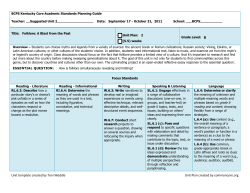 Unit template created by Toni Weddle Unit Plan created by