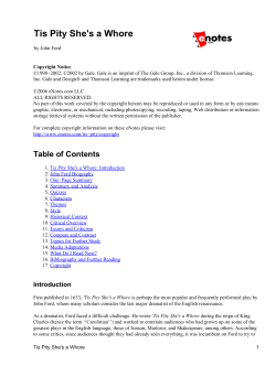 Tis Pity She`s a Whore