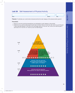 Lab 5A Self-Assessment of Physical Activity Lab 5A Self