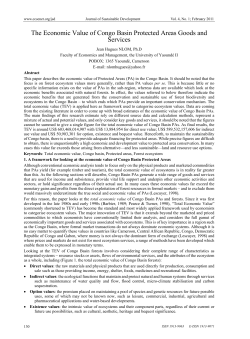 The Economic Value of Congo Basin Protected Areas Goods and