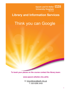 Think you can Google - Epsom and St Helier University Hospitals