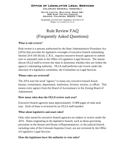 Rule Review FAQ (Frequently Asked Questions)