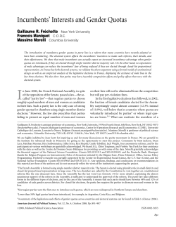 Incumbents` Interests and Gender Quotas
