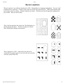 I explain Raven`s matrices and suggest some fun IQ searches.