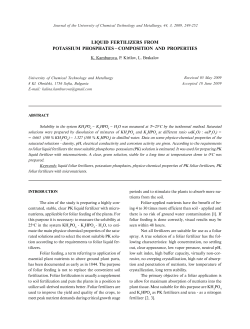 liquid fertilizers from potassium phosphates – composition and