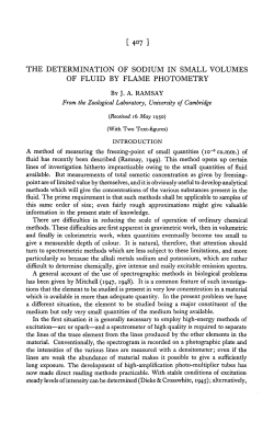 the determination of sodium in small volumes of fluid by flame
