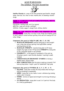 bare necessities pe revision notes
