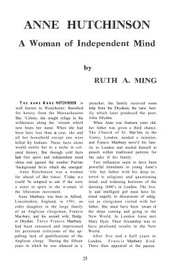 Anne Hutchinson - Westchester County Historical Society