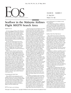 Seafloor in the Malaysia Airlines Flight MH370 Search Area