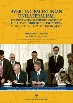 The ICC and Recognition of a Palestinian State