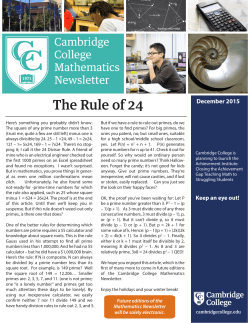 December 2015 - Cambridge College