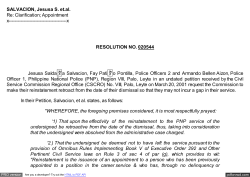 SALVACION, Jesusa S. et.al. Re: Clarification