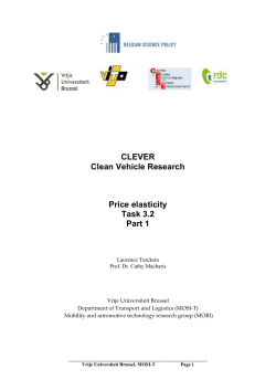 Clean Vehicle CLEVER Clean Vehicle Research Price elasticity