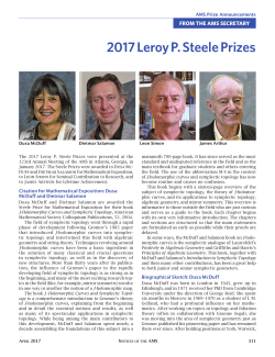 2017 Leroy P. Steele Prizes - American Mathematical Society