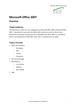 Microsoft Office 2007 Overview