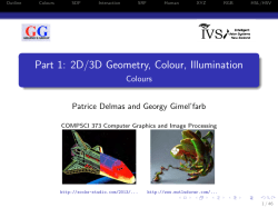 Part 1: 2D/3D Geometry, Colour, Illumination