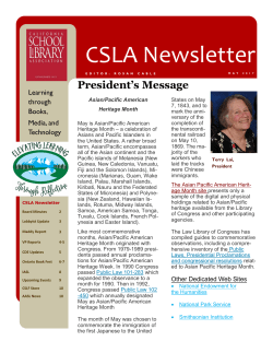 2017_05 CSLA Newsletter - California School Library Association