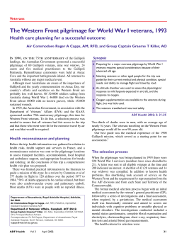 The Western Front pilgrimage for World War I veterans, 1993 Health