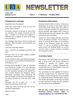 2016 Term 1 Newsletter