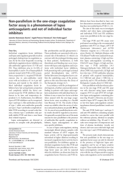 Non-parallelism in the one-stage coagulation factor