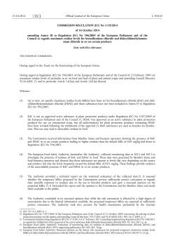 (EU) No 1119/&bull;2014 - The Food Safety Authority of Ireland