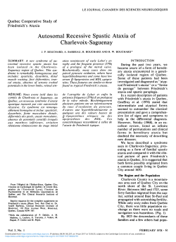 Autosomal Recessive Spastic Ataxia of Charlevoix