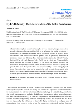 Hyde`s Deformity: The Literary Myth of the Fallen Protohuman