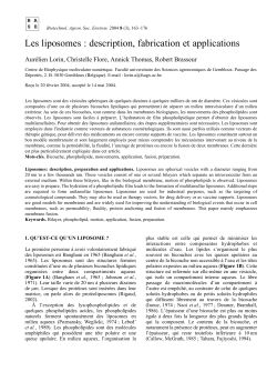 Les liposomes : description, fabrication et applications