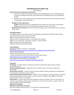 Identifying Seismic Waves Lab