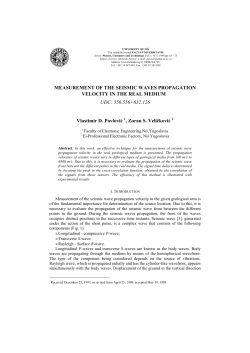 MEASUREMENT OF THE SEISMIC WAVES