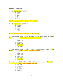 Chapter 7 Acid-Base
