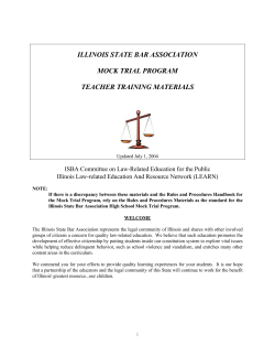 Mock Trial Teacher Training Materials
