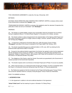 Concession Agreement - Ministry of Transport and Mining