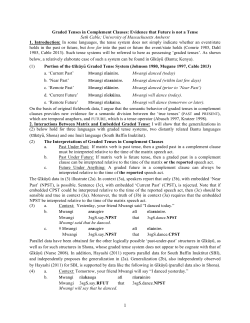 Graded Tenses in Complement Clauses: Evidence