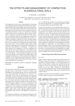 THE EFFECTS AND MANAGEMENT OF COMPACTION IN