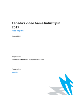 Canada`s Video Game Industry in 2015