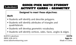 Quick-Pick Math STUDENT Activity Cards - GEOMETRY