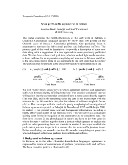 Seven prefix-suffix asymmetries in Itelmen