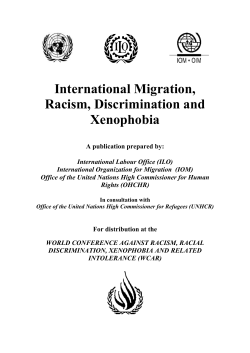 International Migration, Racism, Discrimination and Xenophobia A
