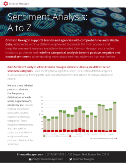 Sentiment Analysis: A to Z