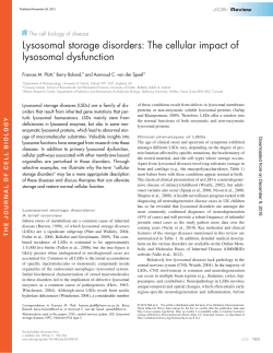 Lysosomal storage disorders: The cellular impact of lysosomal