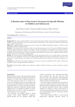 A Danish study of One-session Treatment for Specific Phobias in