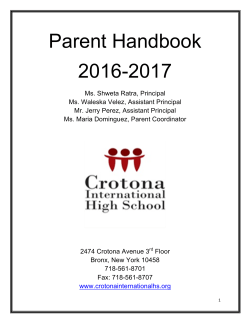 Parent Handbook - Crotona International High School