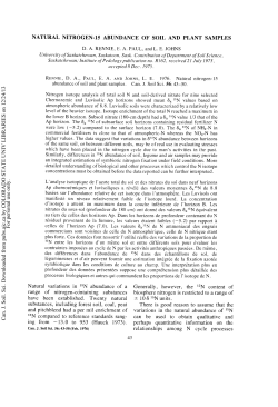 natural nitrogen-15 abundance of soil and plant samples